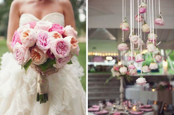 Sonntagshäppchen: mal ne schöne rosendeko am hochzeitstisch ...