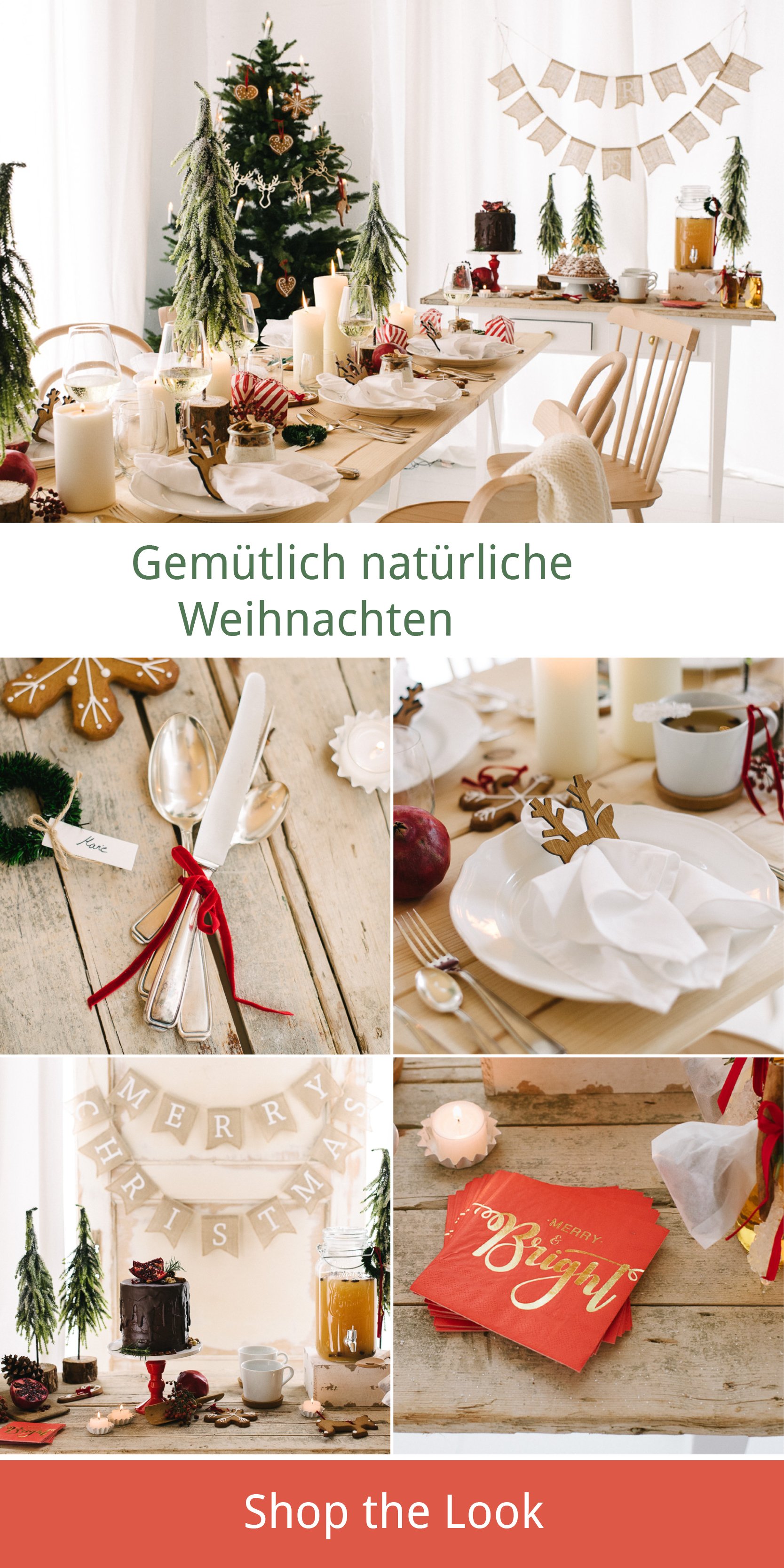 Natürlich, gemütlich, Rot - eine traditionelle und doch moderne Weihnachtsdeko - besinnlich gemütliche Weihnachten feiern