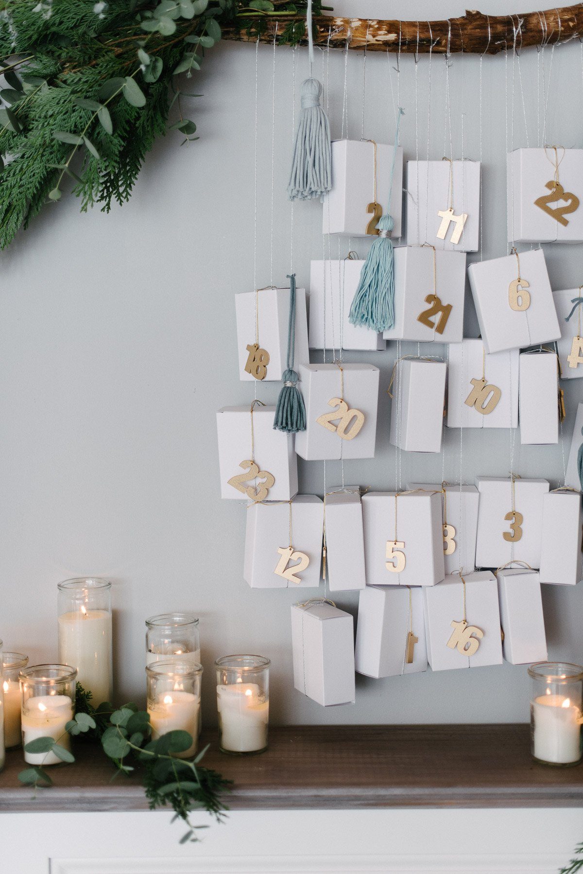 Anleitung Adventskalender aufhängen