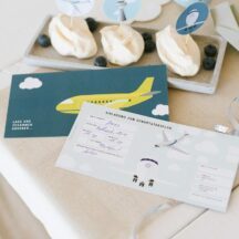Partybox Flugzeuge Einladung