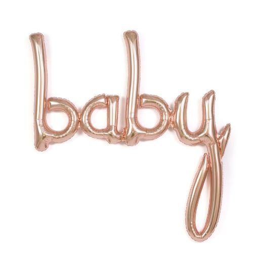 Ballon ‘baby’ roségold script