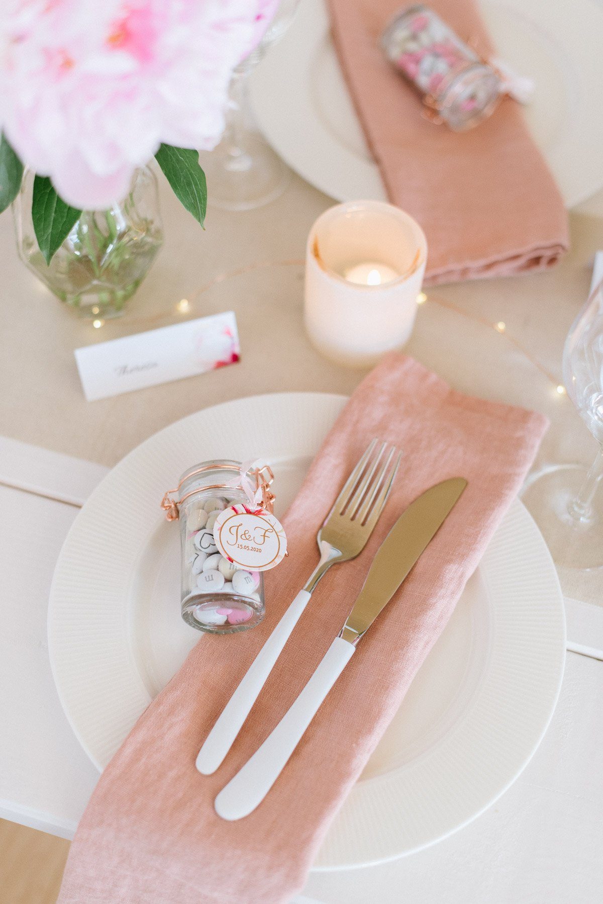 Gastgeschenk im Glas mit Roségoldem Verschluss 