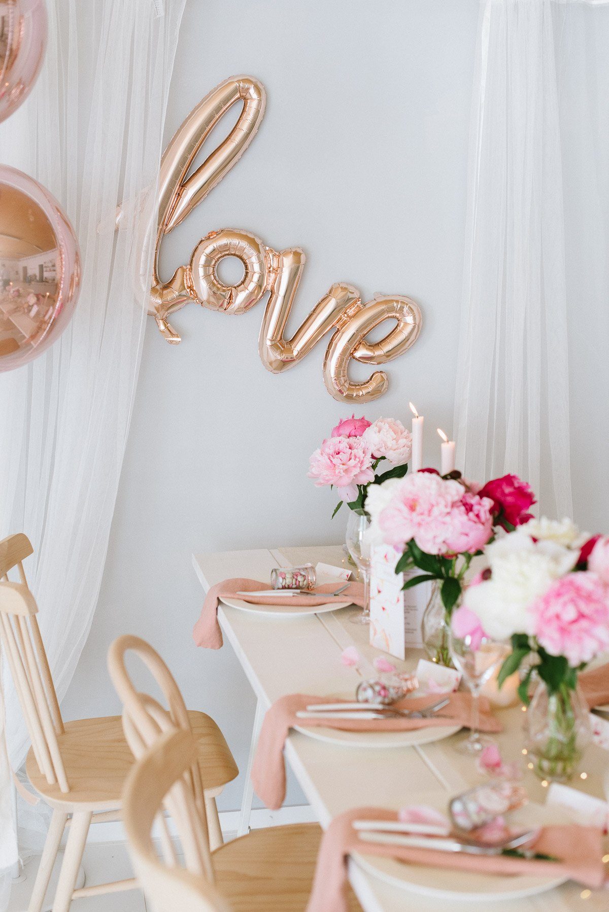 Love Script Ballon roségold 