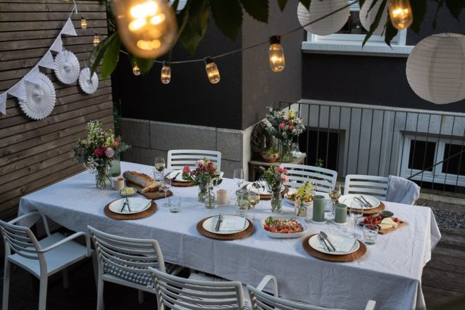 Sommer Garten Dinner Frl K sagt Ja Blumenstrauss