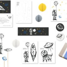 Dekoration für Kindergeburtstag, Thema Weltraum, Deko für 10 Kinder