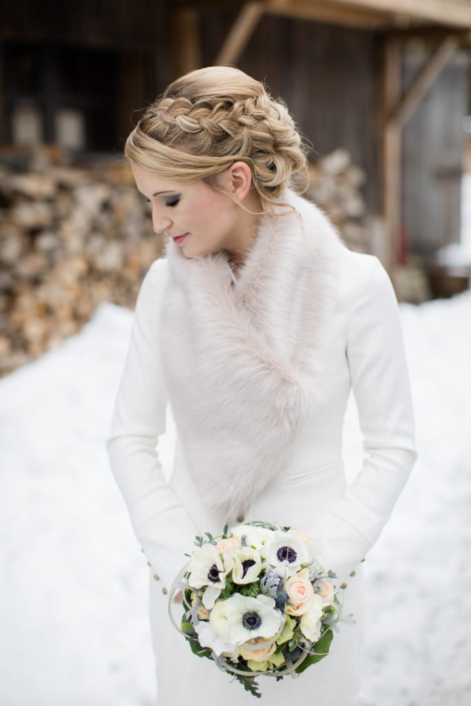 Winterhochzeit Outfit braut